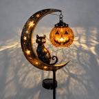 Garden Stake Light Pumpkin Moon Design Battery-Free