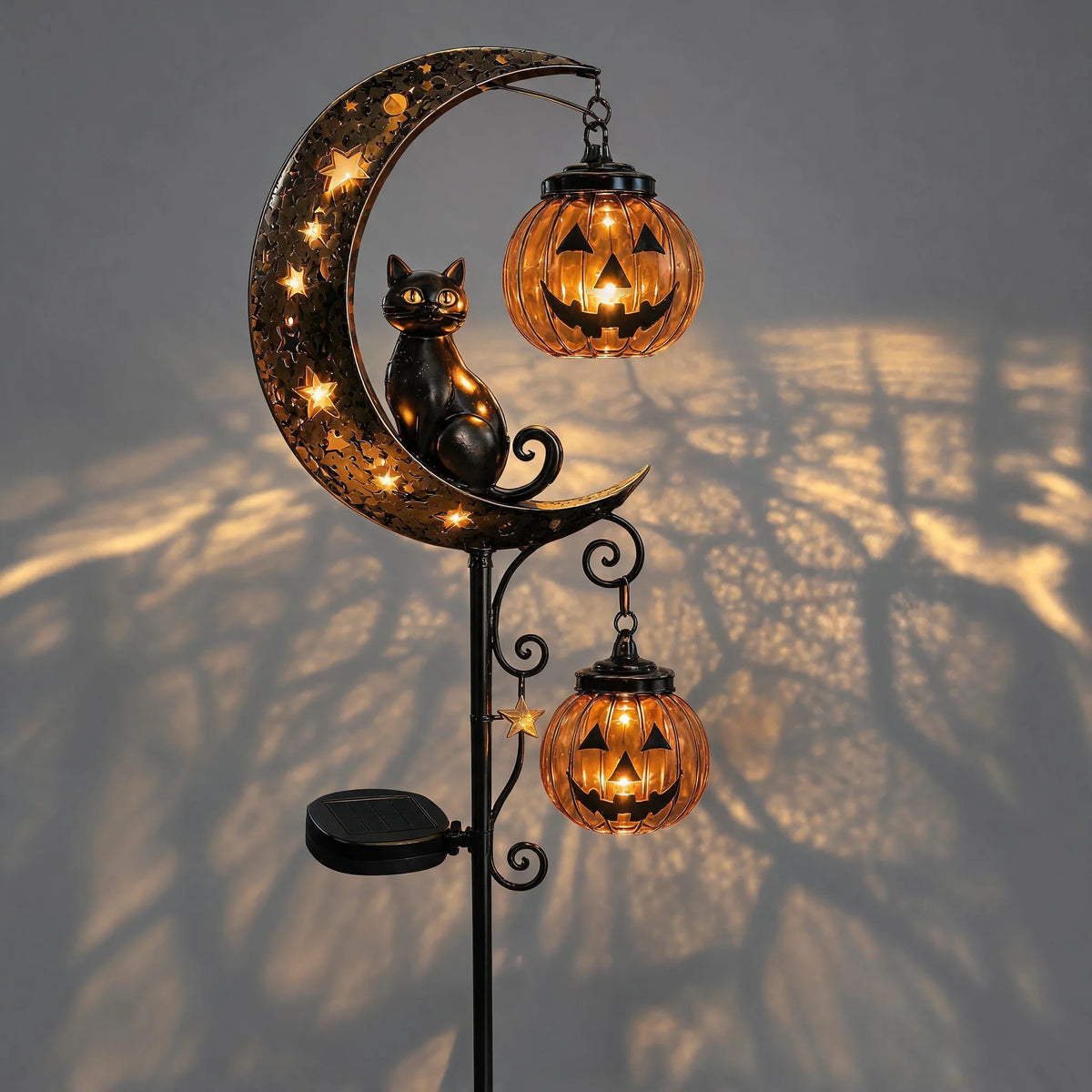 Garden Stake Light Pumpkin Moon Design Battery-Free