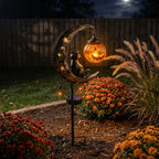 Garden Stake Light Pumpkin Moon Design Battery-Free