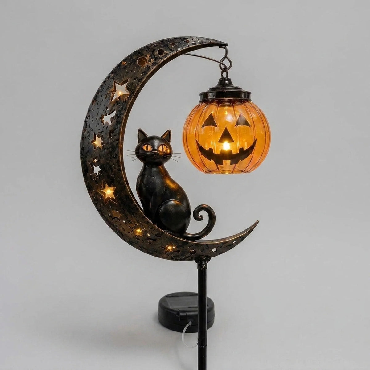 Garden Stake Light Pumpkin Moon Design Battery-Free