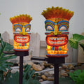Garden Stake Light Tiki Design Solar-Powered Warm Glow