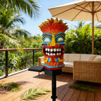 Garden Stake Light Tiki Design Solar-Powered Warm Glow