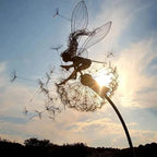 Garden Stake Ornament Fairy Silhouette Metal & Weather-Resistant