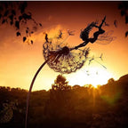 Garden Stake Ornament Fairy Silhouette Metal & Weather-Resistant