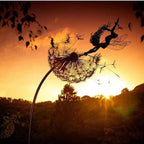 Garden Stakes Dandelion Fairy Metal Weather-Resistant