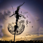 Garden Stakes Dandelion Fairy Metal Weather-Resistant