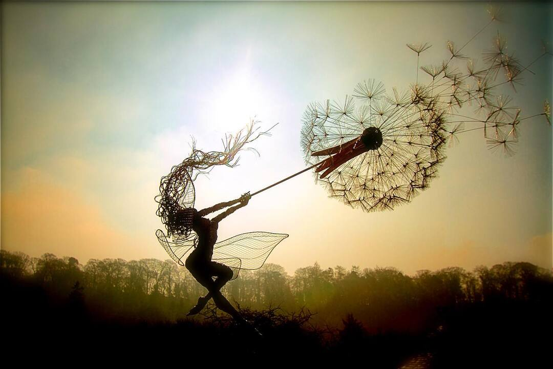 Garden Stakes Dandelion Fairy Metal Weather-Resistant