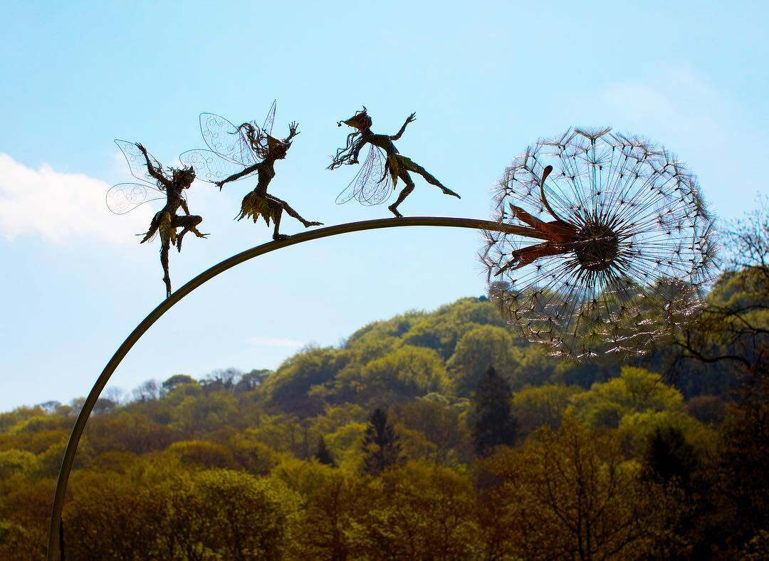 Garden Stakes Dandelion Fairy Metal Weather-Resistant