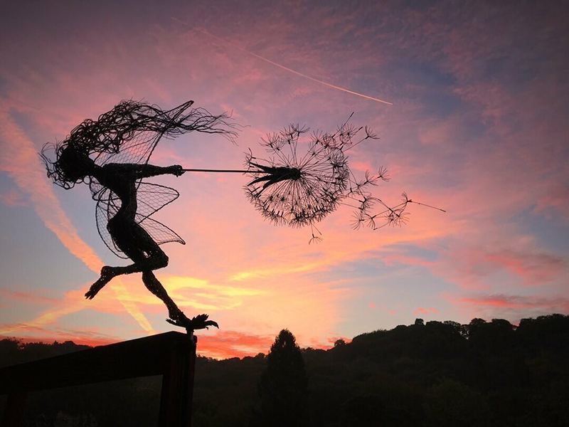 Garden Stakes Dandelion Fairy Metal Weather-Resistant