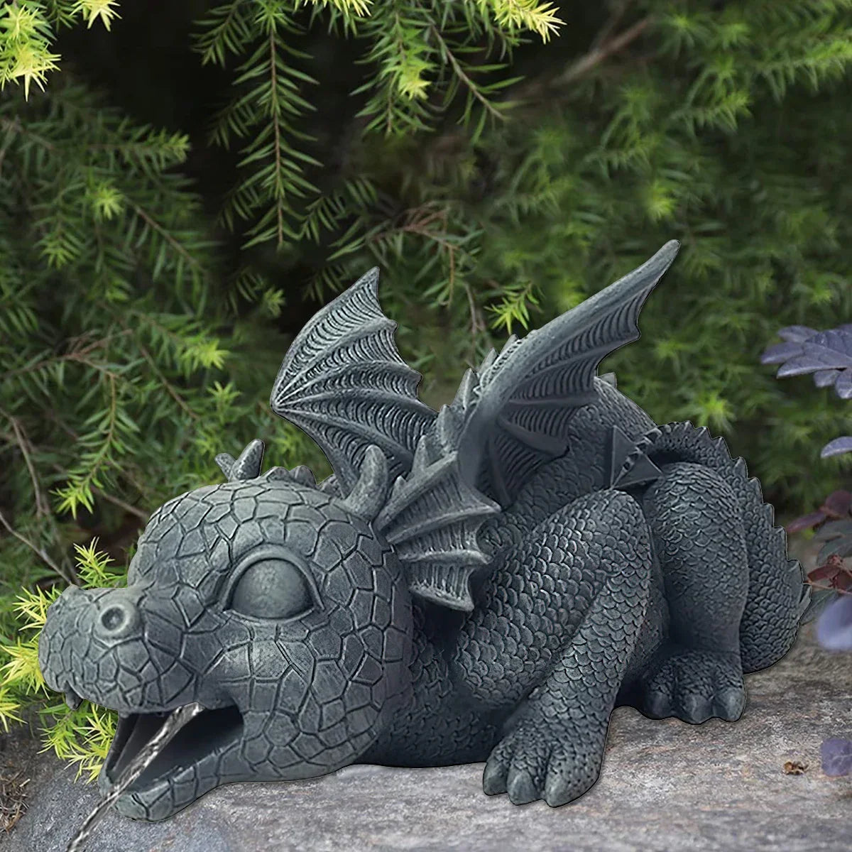 Garden Statue Resin Water-Spraying Dragon