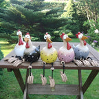 Garden Statue Whimsical Chicken Weatherproof Resin