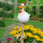 Garden Statue Whimsical Chicken Weatherproof Resin