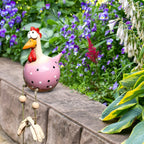 Garden Statue Whimsical Chicken Weatherproof Resin