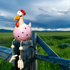 Garden Statue Whimsical Chicken Weatherproof Resin