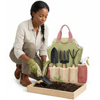 Garden Tool Set 10-Piece Ergonomic Handles & Rust-Resistant Steel