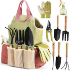Garden Tool Set 10-Piece Ergonomic Handles & Rust-Resistant Steel