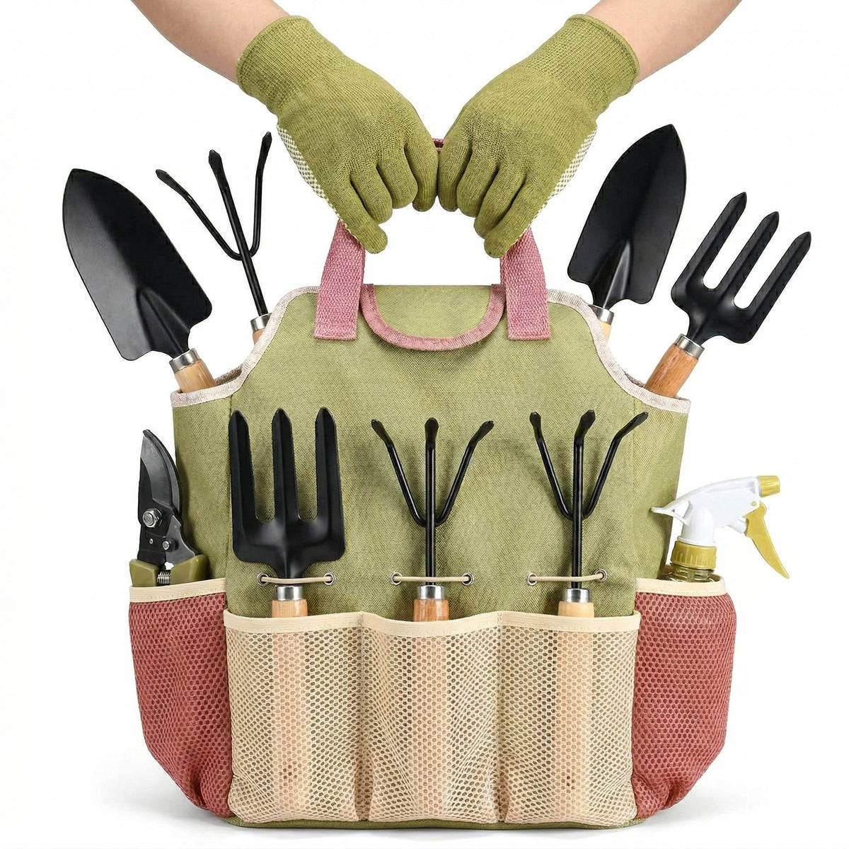 Garden Tool Set 10-Piece Ergonomic Handles & Rust-Resistant Steel