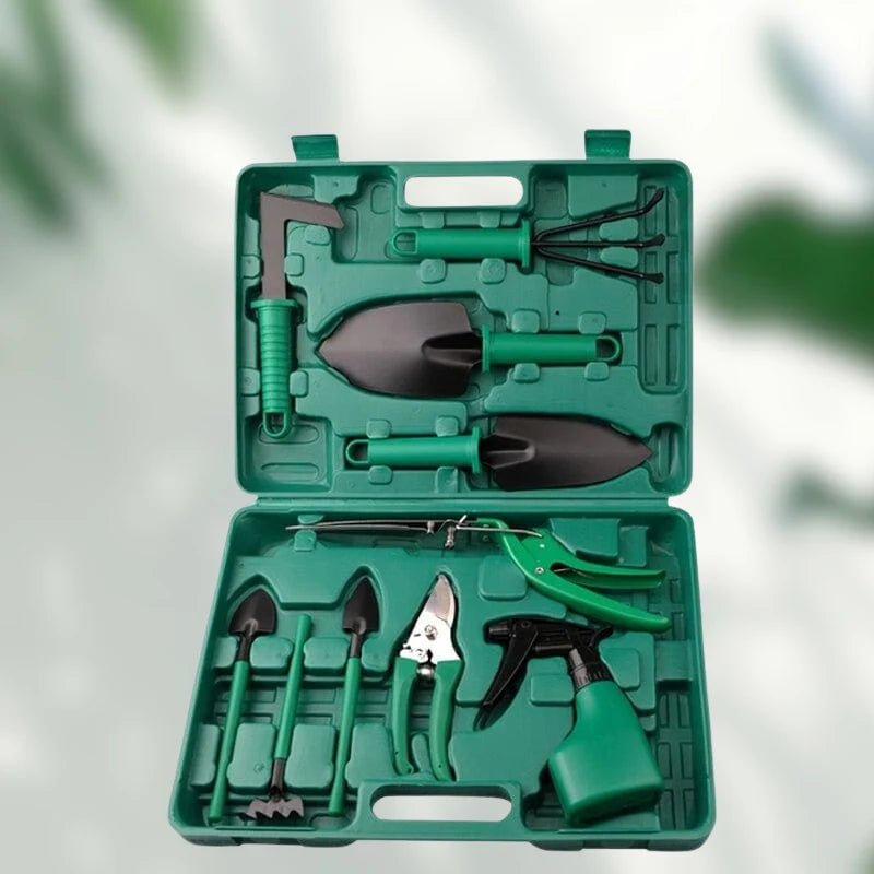 Garden Tool Set 10-Piece Stainless Steel Storage Case