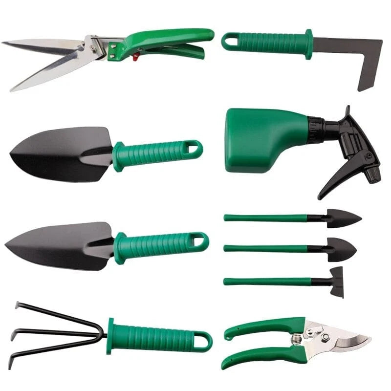 Garden Tool Set 10-Piece Stainless Steel Storage Case