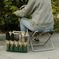 Garden Tool Set 6-Piece Folding Stool & Storage Bag