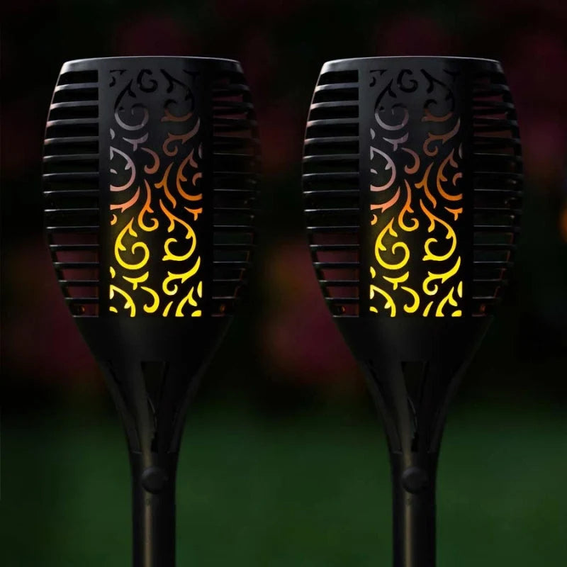 Garden Torch Solar Flickering LED Weather-Resistant Ground Spike