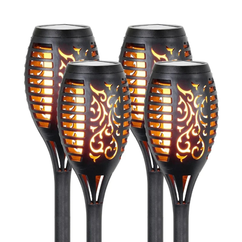 Garden Torch Solar Flickering LED Weather-Resistant Ground Spike