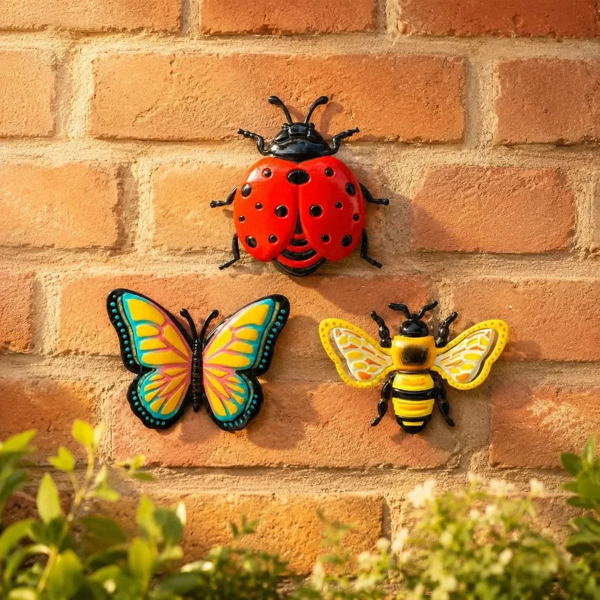Garden Wall Decor Set 3D Hand Painted Metal