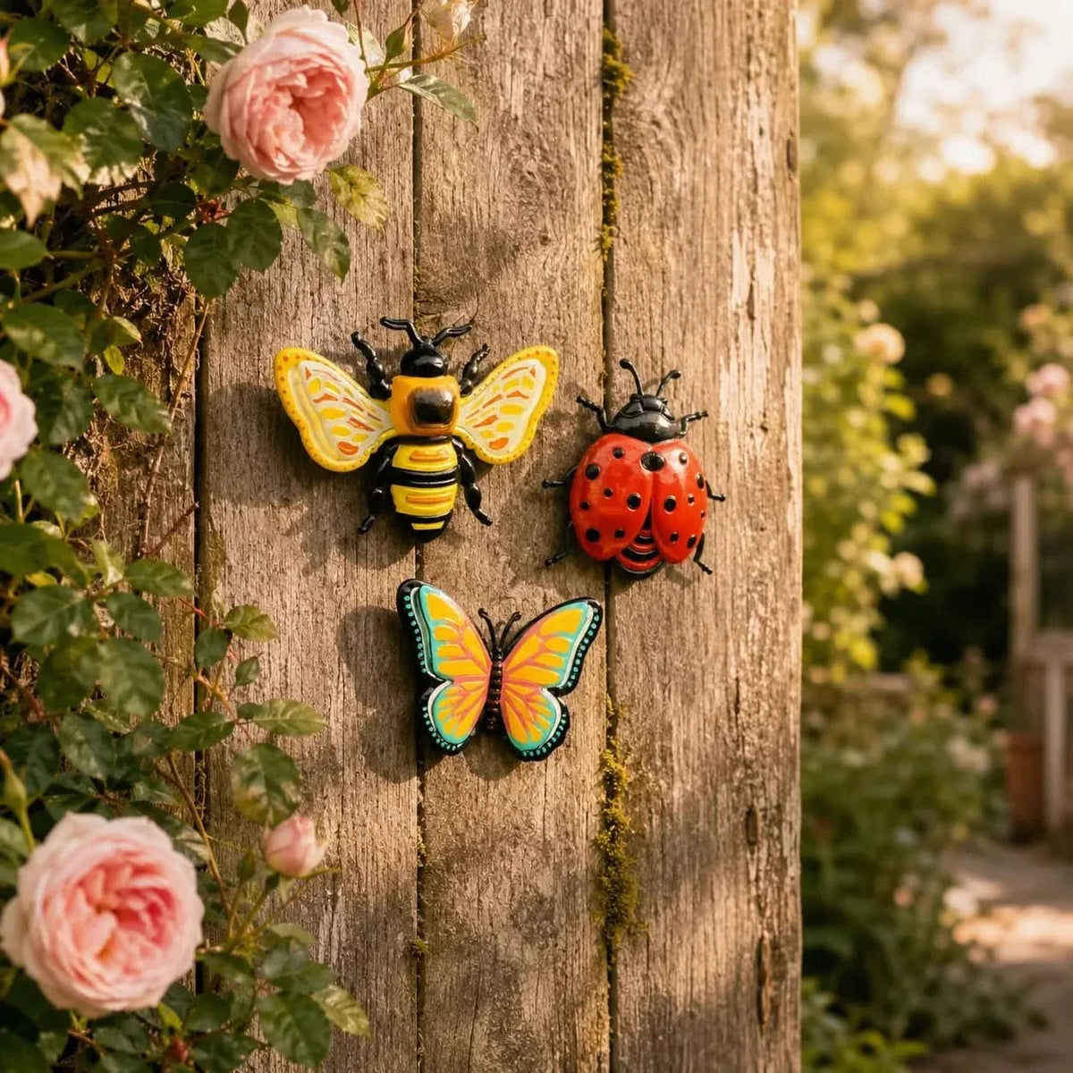 Garden Wall Decor Set 3D Hand Painted Metal