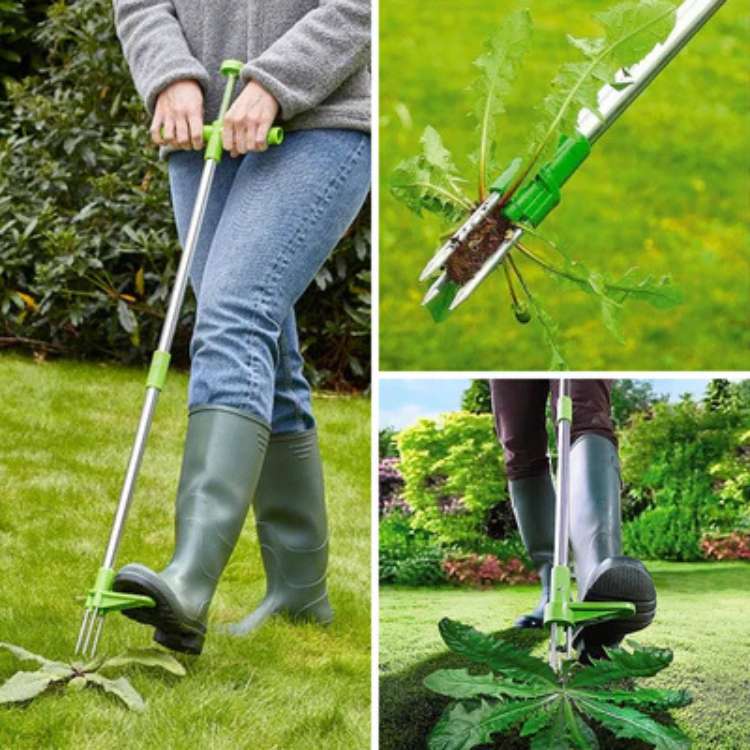 Garden Weed Puller Ergonomic Long Handle Root Remover