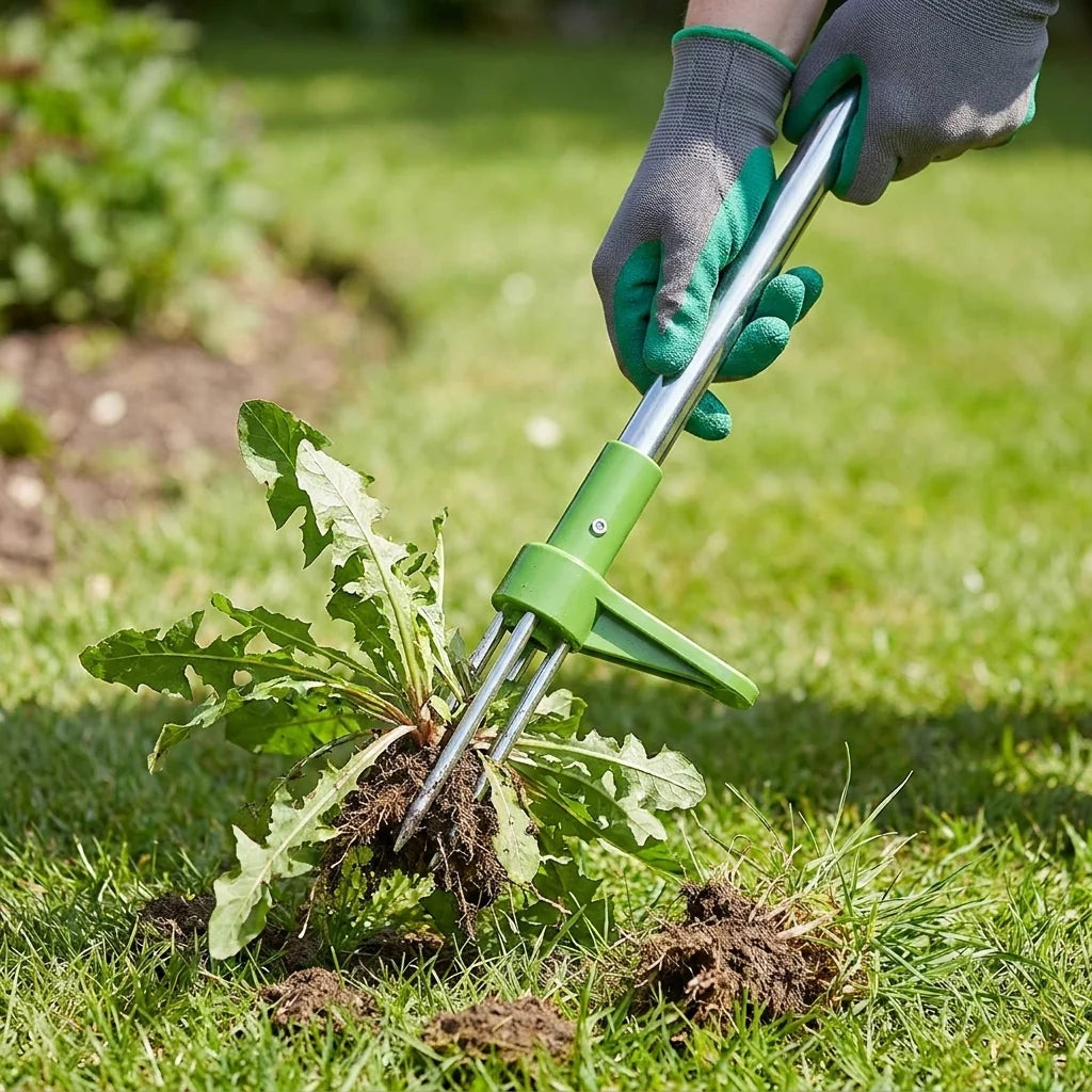 Garden Weed Puller Ergonomic Long Handle Root Remover