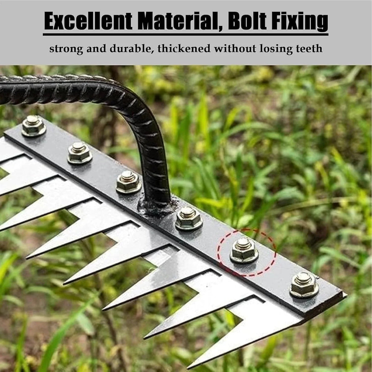 Garden Weeding Rake Forged Carbon Steel & Soft Grip