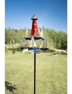 Garden Wind Sculpture Solid Metal Spins Both Directions