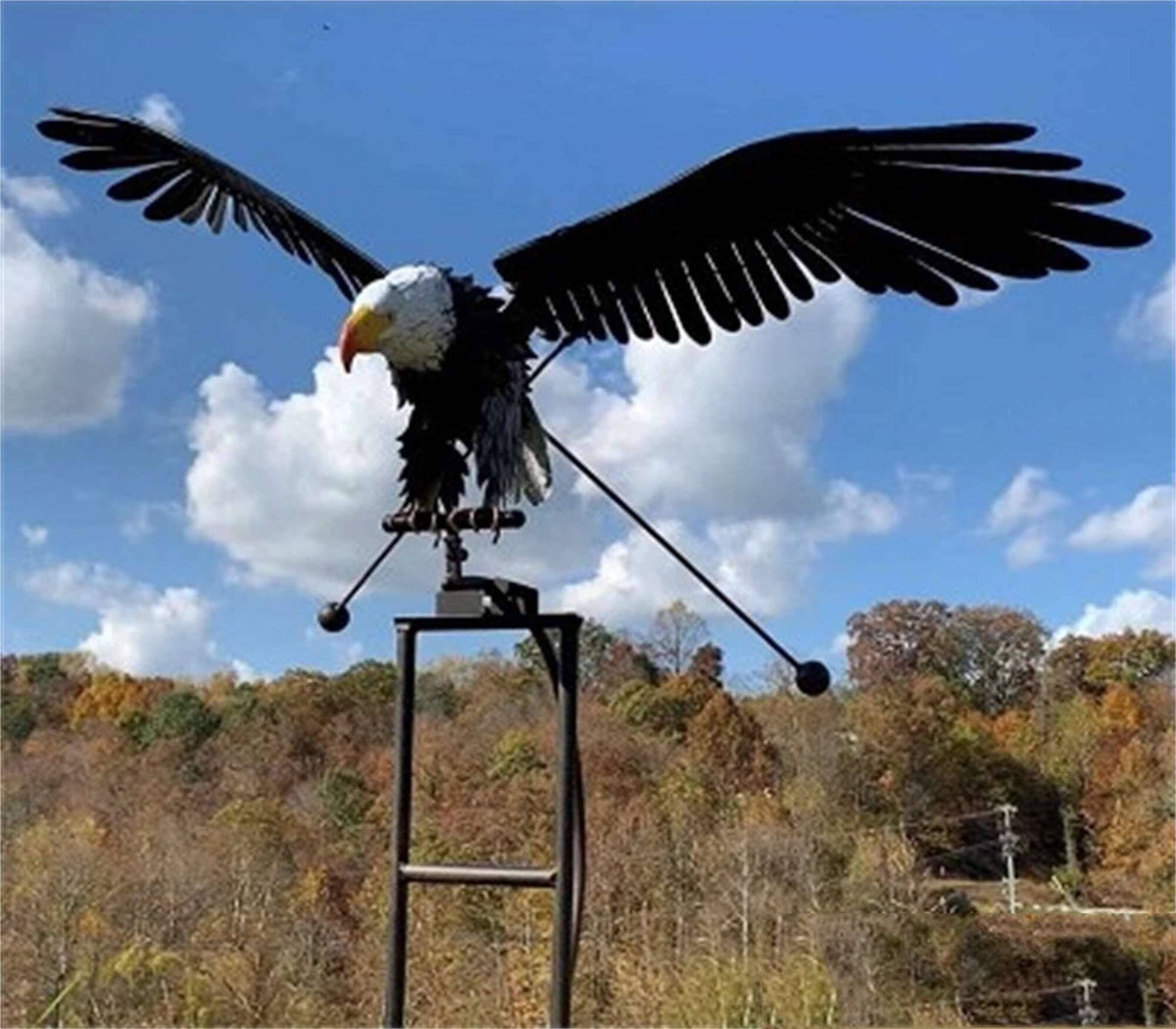 Garden Wind Spinner Bird-Shaped Metal Powder-Coated