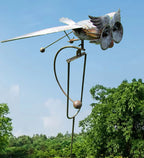 Garden Wind Spinner Bird-Shaped Metal Powder-Coated