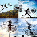 Garden Wind Spinner Dancing Fairy Weather-Resistant Metal Stake