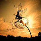 Garden Wind Spinner Dancing Fairy Weather-Resistant Metal Stake