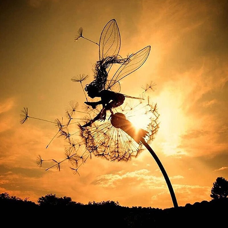 Garden Wind Spinner Dancing Fairy Weather-Resistant Metal Stake