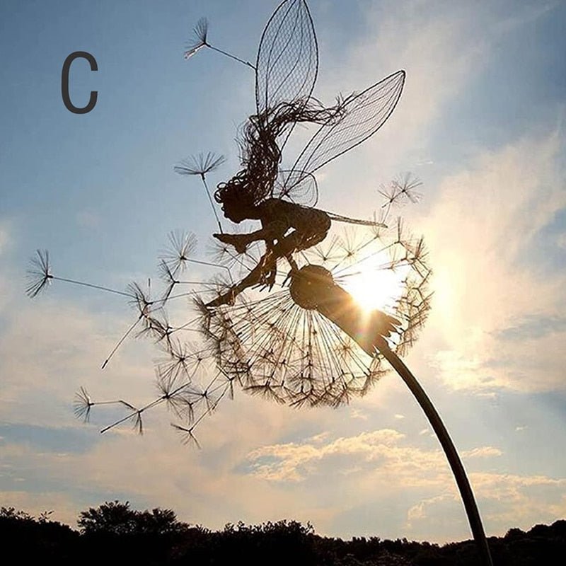 Garden Wind Spinner Dancing Fairy Weather-Resistant Metal Stake