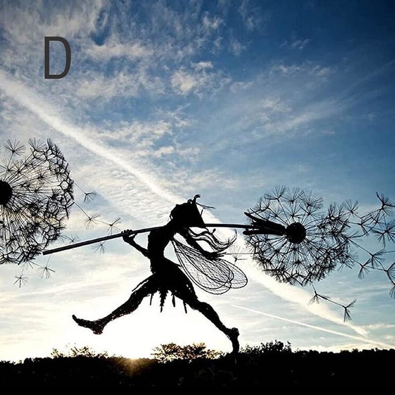 Garden Wind Spinner Dancing Fairy Weather-Resistant Metal Stake