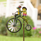 Garden Wind Spinner Handcrafted Recycled Metal Sturdy Ground Stake