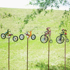 Garden Wind Spinner Handcrafted Recycled Metal Sturdy Ground Stake