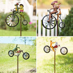 Garden Wind Spinner Handcrafted Recycled Metal Sturdy Ground Stake