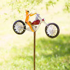 Garden Wind Spinner Handcrafted Recycled Metal Sturdy Ground Stake