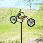 Garden Wind Spinner Handcrafted Recycled Metal Sturdy Ground Stake