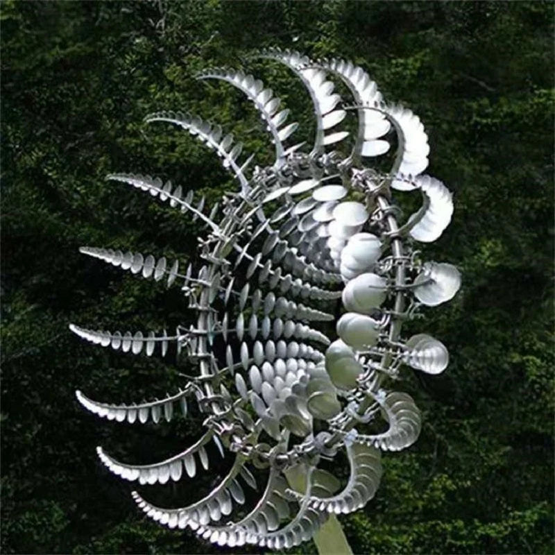 Garden Wind Spinner Iron Multi-Blade Silent Ball-Bearing