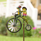 Garden Wind Spinner Recycled Metal Spinning Wheel