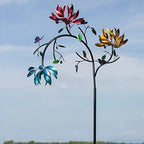 Garden Wind Spinner Rotating Flower Petals Fade Resistant
