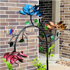 Garden Wind Spinner Rotating Flower Petals Fade Resistant