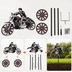 Garden Wind Spinner Skeleton Motorcycle Acrylic Weather-Resistant