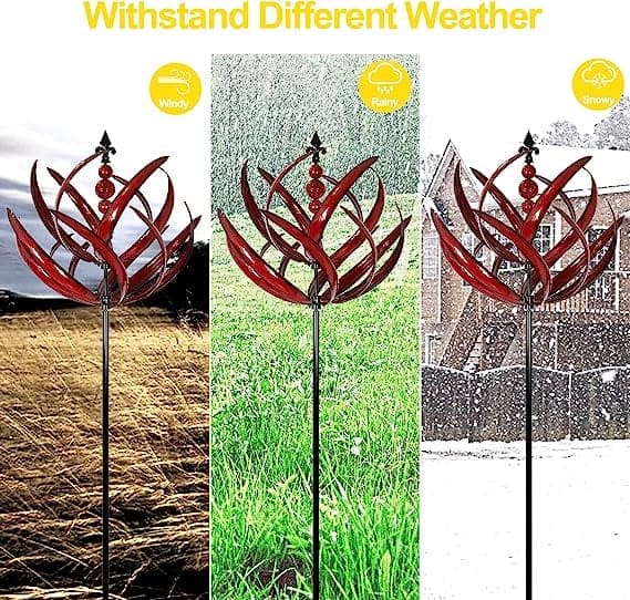 Garden Wind Spinner Smooth-Spinning Metal Weather-Resistant